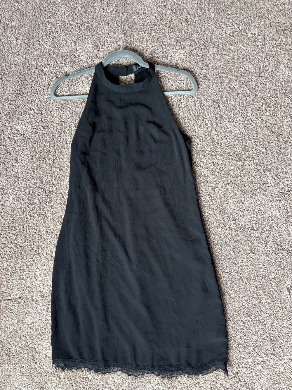 LBS Black Halter Neck Slip Dress - Women Small